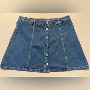 H&M Divided Button Up Denim Jean Skirt. Size 12
